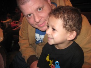 Daddy and Jace at Elmo Live