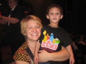 Momma and Jace at Elmo Live